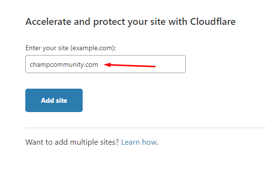 cloudflare website add