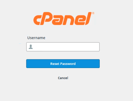 cpanel password reset page