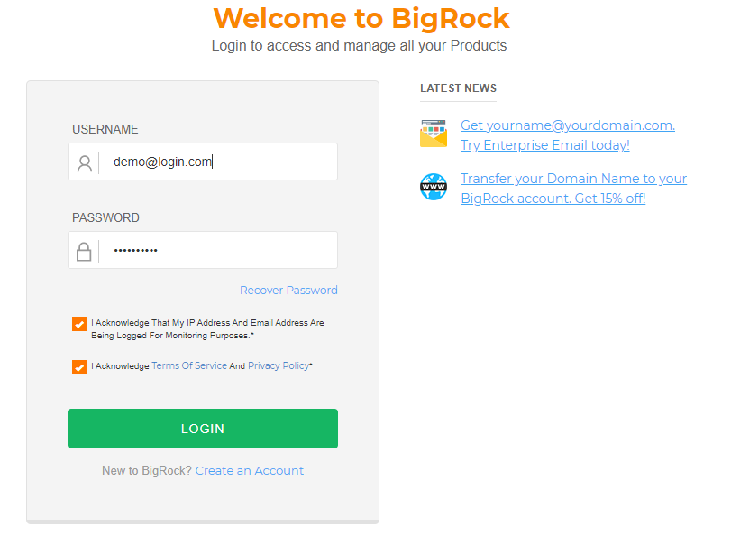 bigrock-login-page